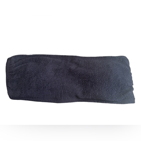 MICHAEL MICHAEL KORS Navy Blue RuchedTop Bandeau Padded Bikini Top Size Medium - Picture 3 of 15